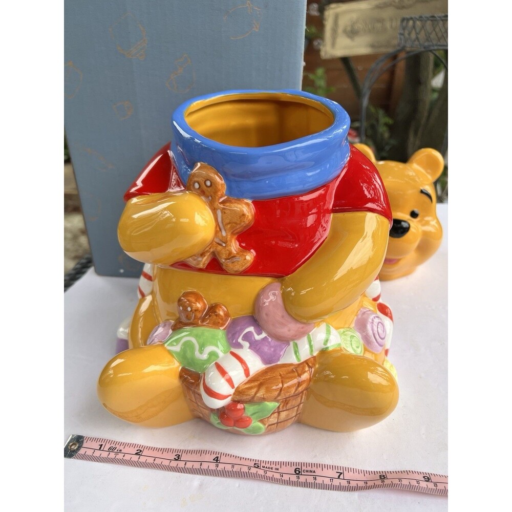 Disney Winnie The Pooh Candyland Christmas Cookie Jar Original Box 12” 1997 - Picture 9 of 13